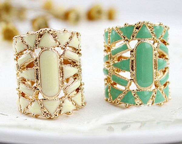 

hollow out ring for women mix colors new style korean design fashion wholesale gift, Golden;silver