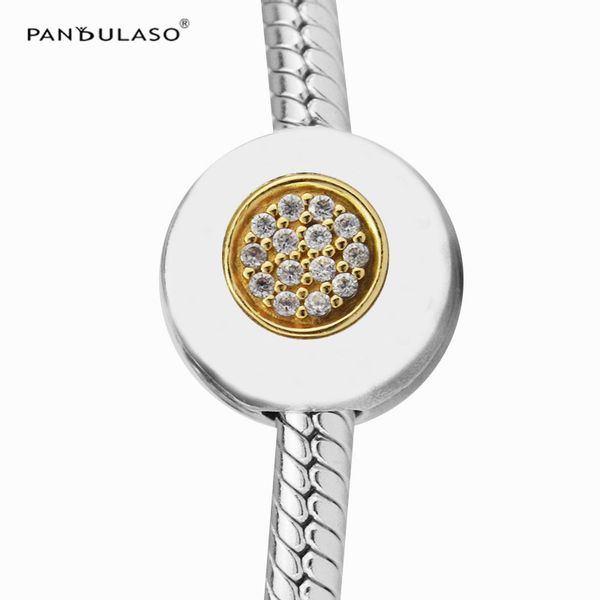 

pandulaso signature clip clear cz gold color beads for woman diy original sterling silver jewelry fit pandora charms bracelets, Black