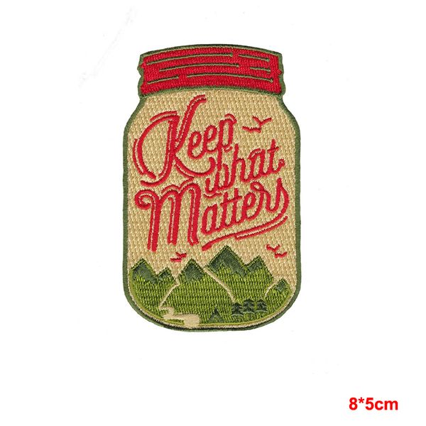 

Asilda Store Keep What Matters Embroidered Sew or Iron-on Patch For Clothes Girls Boys Iron On Patches