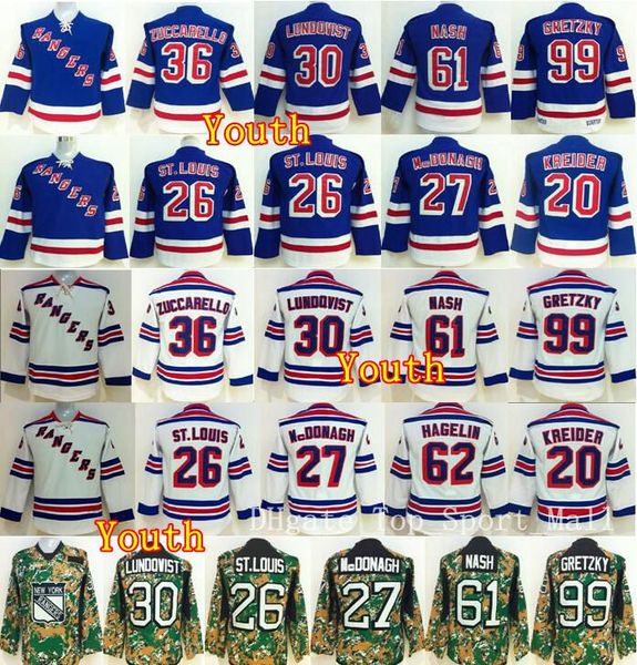 

youth new york rangers jerseys hockey 36mats zuccarello 30henrik lundqvist 27ryan mcdonagh 61rick nash 99wayne gretzky 26martin, Black;red
