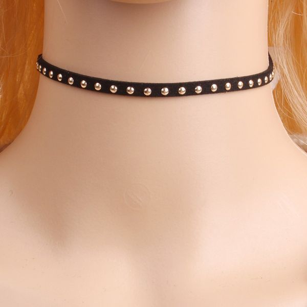 

wholesale-2016 new arrive 90's u black velvet choker necklace goth gothic handmade retro burlesque for women jewelry x122, Silver