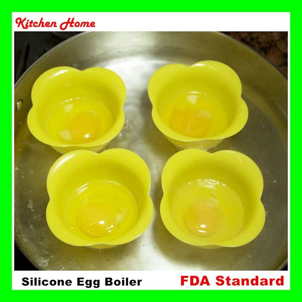 

dhl creative flower shape kitchen egg cooker poacher pod 100% silicone non-toxic egg boiler steamer egg colorful cookware cooking tools