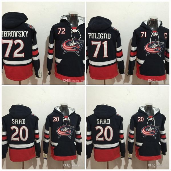 

Mens Columbus Blue Jackets Hockey Hoodies #20 Brandon Saad #72 Sergei Bobrovsky #71 Nick Foligno Hoodie Jerseys Hooded Sweatshirt Hoody