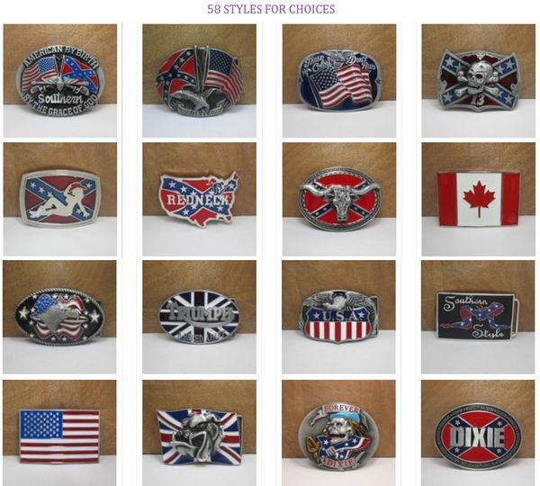 

58 Styles UK Canada Flag American by Birth Southern Grace of God Western Belt Buckle Pride Rebel Flag USA For Men