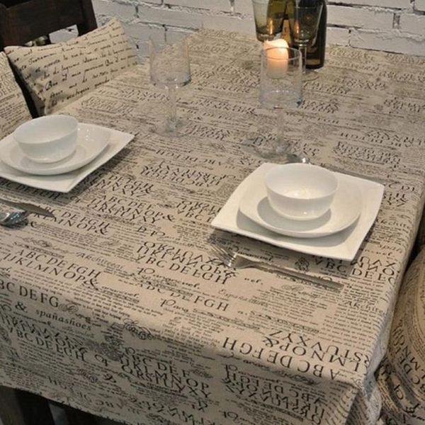 Acheter Retro Lettre Linge De Table Tissu Imprimer Style Europeen