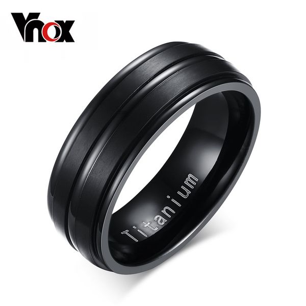 

wholesale-8mm black men ring 100% titanium carbide men's jewelry wedding bands classic boyfriend gift, Silver