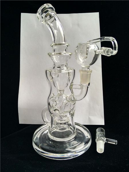 FTK Super dicke Glas Bongs Torus und Klein Recycle Wasserpfeifen Fab Egg Holes 14.4mm Joint Hochwertiger Hitman Bubbler