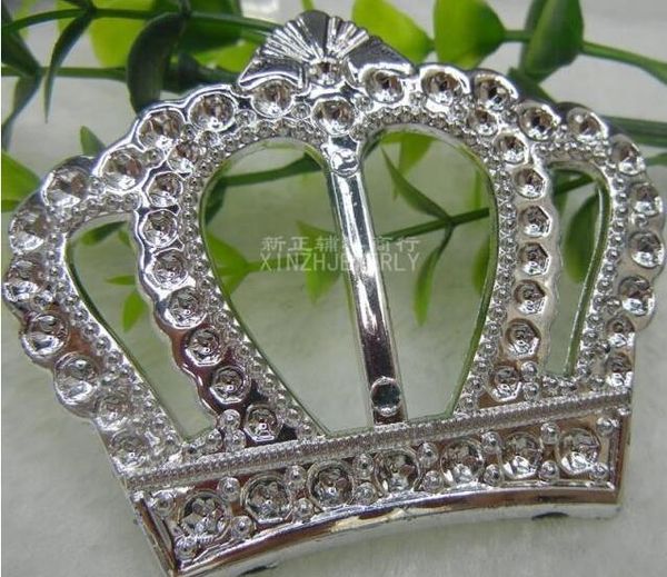 

200pcs/lot High Quality Plastic Buckle Round Crown Heart Shape For Wedding Cover Chair Spandex Decoration Buckles For Band Chair Sashes