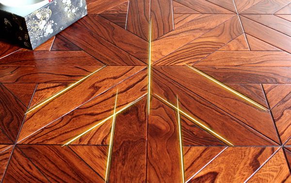 

Elm bedroom wood floor designed Flooring furniture marquetry dark color finished parquet medallion inlay wallpaper decor parkett Hardwood solid wooden tiles