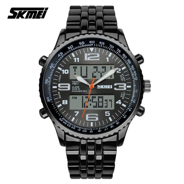 

мужчины спорт кварцевые наручные часы двойное время световой водонепроницаемые часы relogio masculino, Slivery;brown