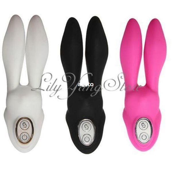 Vibratoren 7 ModiZwei Motoren Magic Rabbit Ohr Nippel Vagina Klitoris Massagegerät Vibrator Hot # R491