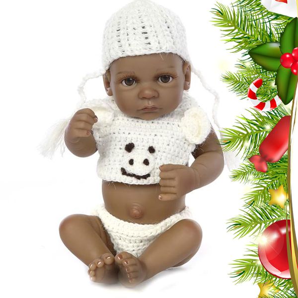 Mini Soft Silicone Reborn Baby Doll Vinyl Lifelike Baby Toy 11 Inch Realistic Dolls Black Skin Newborn Babe Gotz Baby Dolls Free Doll Clothes Patterns Mini Soft Silicone Reborn Baby Doll Vinyl Lifelike Baby Toy 11 Inch Realistic Dolls Black Skin Newborn Babe Gotz Baby Dolls Free Doll Clothes Patterns