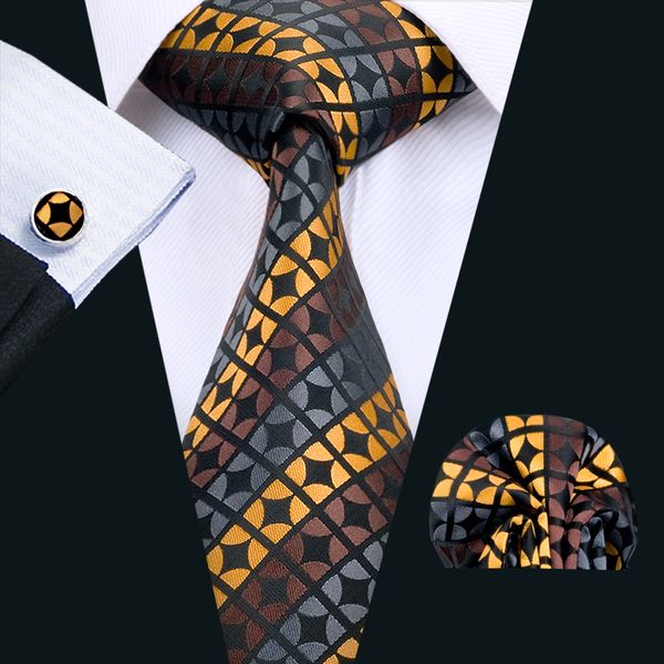 

классические шелковые мужские галстуки полосы галстук наборы новые мужские галстук галстук hankerchief запонки набор жаккардовые тканые встр, Black;blue