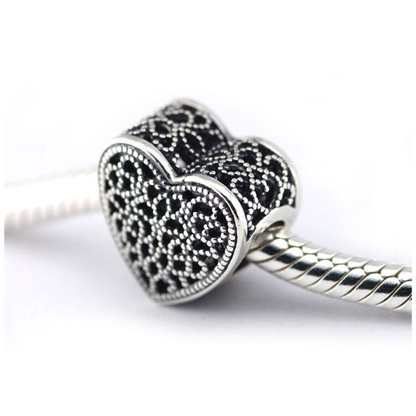 

подходит pandora подвески браслет 100% 925 серебряный любовь бусины заполнены романтика очарование женщины ювелирные изделия день святого ва, Black