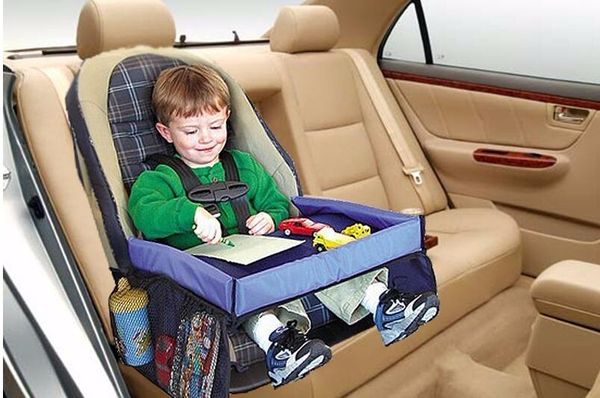 Bebê Car Jogar lanche bandeja de segurança portátil Tabela dobrado Waterproof On The Go Snack bandeja fácil de limpar Automobile Laptop Stand