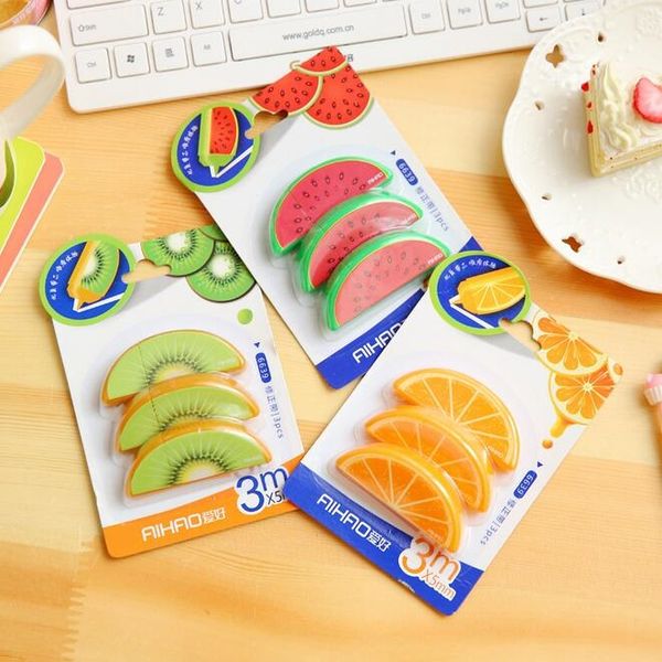 

wholesale-3pcs/set kawaii summer fruit design correction tape/exquisite quality/students' prize gift/office school supplies/wholesale