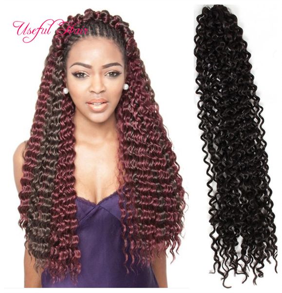 

20inch ress hair water wave blonde extensions black,brown bulk crochet latch hook braiding hair synthetic crochet hair extensions