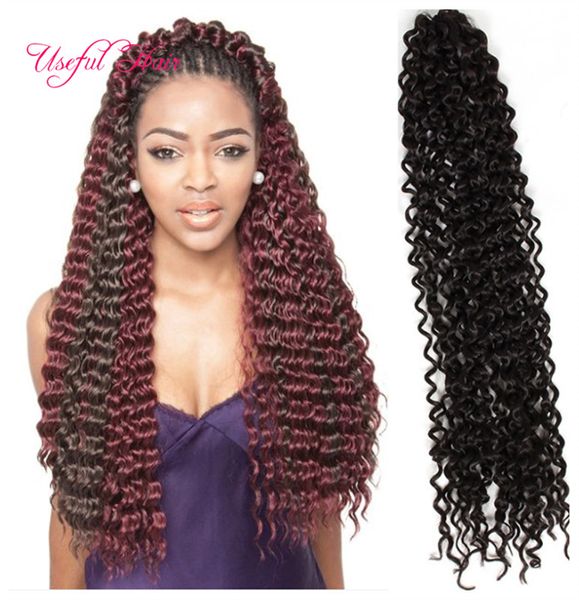 20inch Freetress Water Water Onda Loira Extensões Preto, Brown Bulk Crochet Latch Hook Trancando Cabelo Sintético Crochet Cabelo Extensões