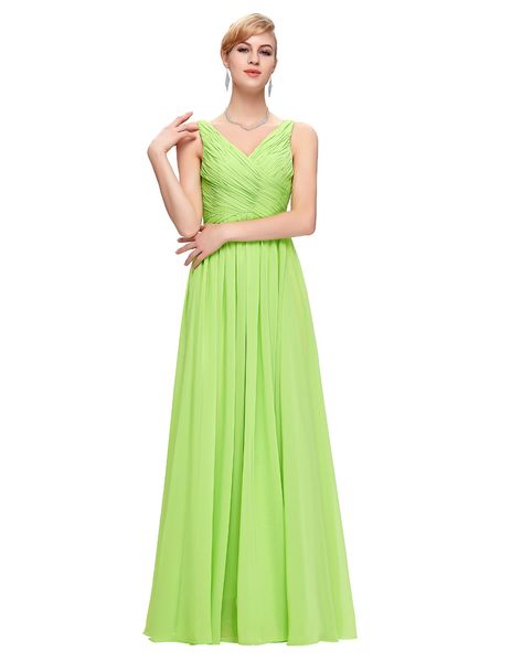 

Green Sleeveless long prom dresses 2019 Deep V neck ruched Spaghetti strap Prom dress A-line Sexy Formal Evening Dresses Custom Made Cheap