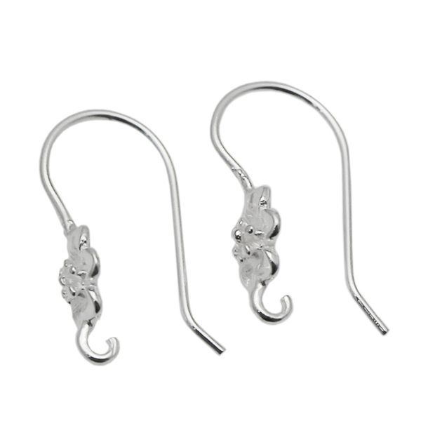 

beadsnice fish hook earring wires open loop flower ear wires 925 sterling silver earring findings supplies id 34933, Slivery;crystal