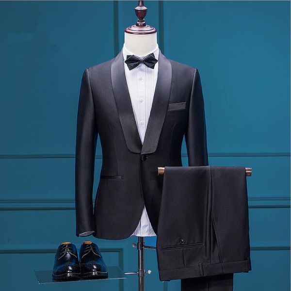 

black groomsmen suit wedding dresses 2017 three piece suit shawl lapel wedding tuxedos men party dresses, Black;gray