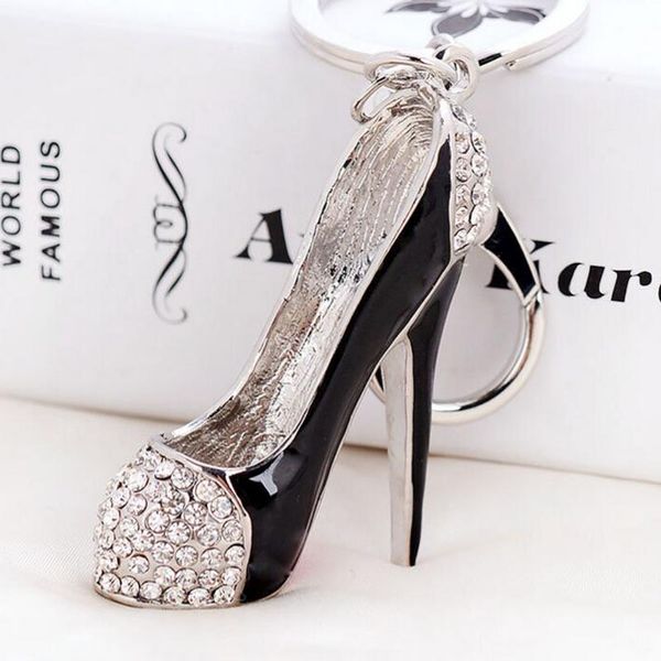 Scarpe 3D Portachiavi Portachiavi Novità Scarpe con tacco alto Portachiavi Borsa Borsa Charms Strass Decor Sandalo Portachiavi Gioielli Regali