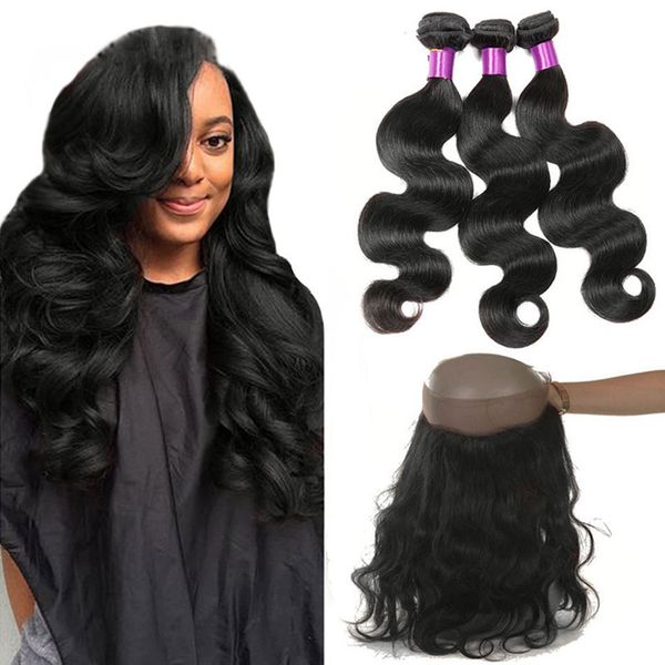 2020 Cute Hair Malaysian Body Wave Bundles With 360 Lace Frontal