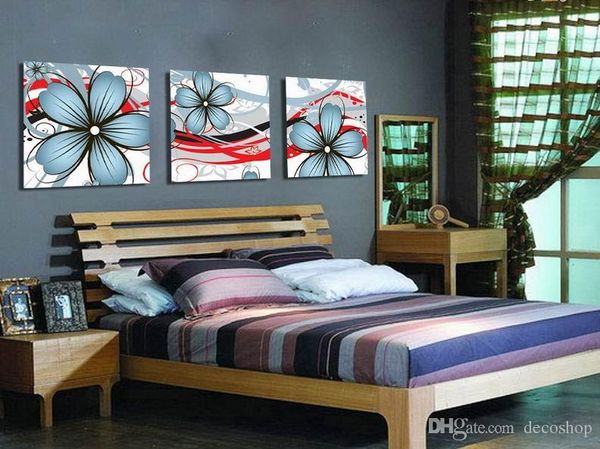 

modern beautiful flower fine floral painting giclee print on canvas home decor wall art set30372