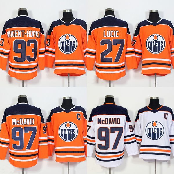

2017-2018 Season 93 Ryan Nugent-Hopkins 27 Milan Lucic 97 Connor McDavid Edmonton Oilers Hockey Jerseys Stitched New Jersey
