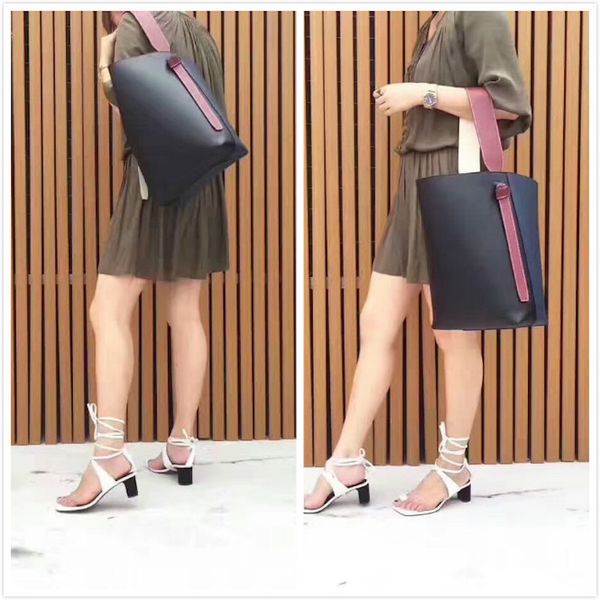 

Deep blue and black color twi ted caba women fa hion bag brand bag twi ted caba bag houlder bag