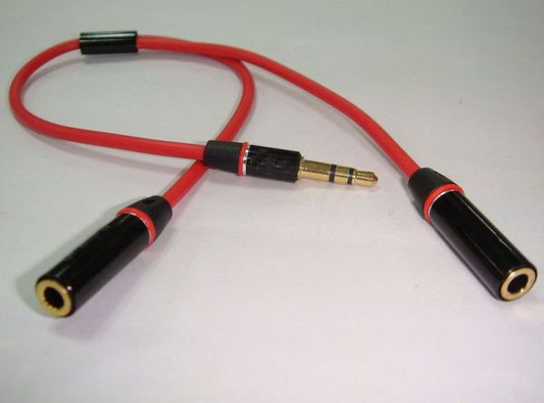 100 teile/los Aux Kabel 3,5mm Kopfhörer Jack 1 Stecker auf 2 Weibliche Audio Splitter Connecter Adapter Kabel