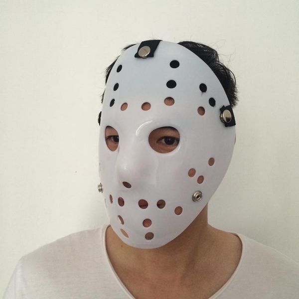 Yeni Jason Maskesi Tüm Beyaz Cosplay Tam Yüz Maskesi Cadılar Bayramı Partisi Korkunç Maske Jason vs Cuma Korku Hokey Filmi Maske ücretsiz kargo
