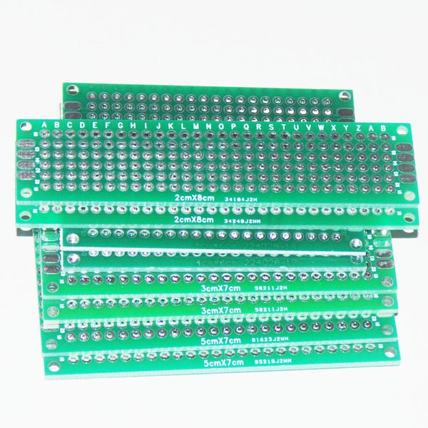 

wholesale-8pcs pcb prototype circuit board protoboard stripboard prototyping breadboard 2*8+3*7+4*6+5*7 cm 2pcs each double side module