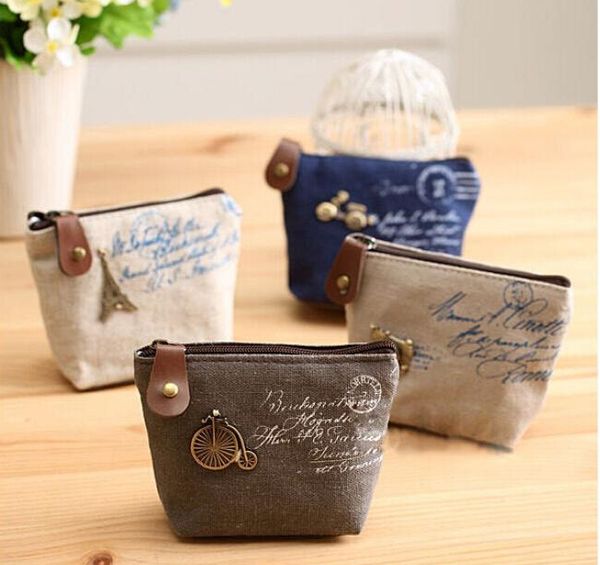 

2017 new women's canvas bag coin keychain keys wallet purse change pocket holder organize cosmetic makeup sorter 13090, Red;black