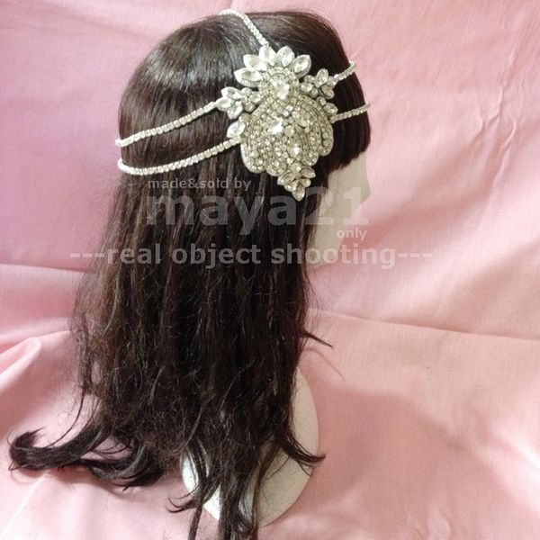 Vintage Couture Bridal Headpieces Delicate Silver Rhinestone