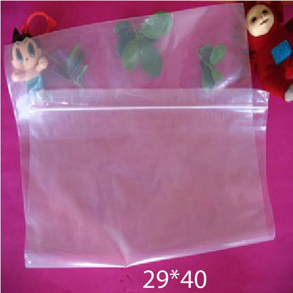 29x40 cm 100 pcs claro PE bag-thick ziplock transparente sacos de polietileno, resealable zíper aderência selo embalagem de roupas de plástico bolsa