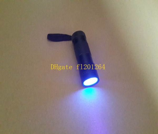 500 pz/lotto Commercio All'ingrosso 12 LED Torcia UV UV LED Torcia Viola Flash Light 395-400nm Con scatola