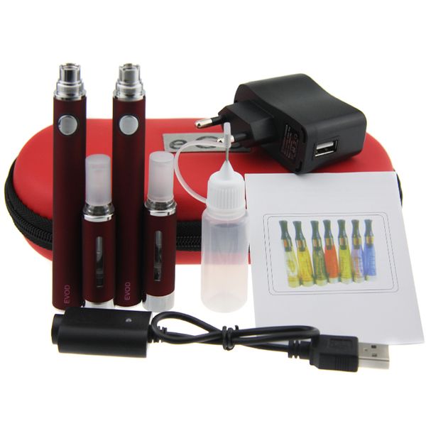 

Double MT3 EVOD Starter Kit EVOD Battery MT3 Atomizer double EVOD MT3 zipper case kit with eGo Big Case DHL Free shipping