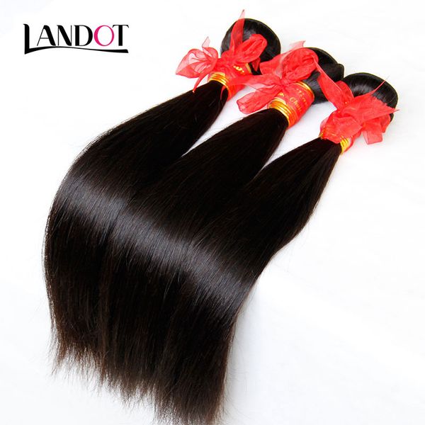 Cabelo Virgem Reta brasileira 3 Pçs / lote Não Transformados Feixes de Tecer Cabelo Humano Brasileiro Natural Preto Emaranhado Livre Dyeable Remy Extensão Do Cabelo