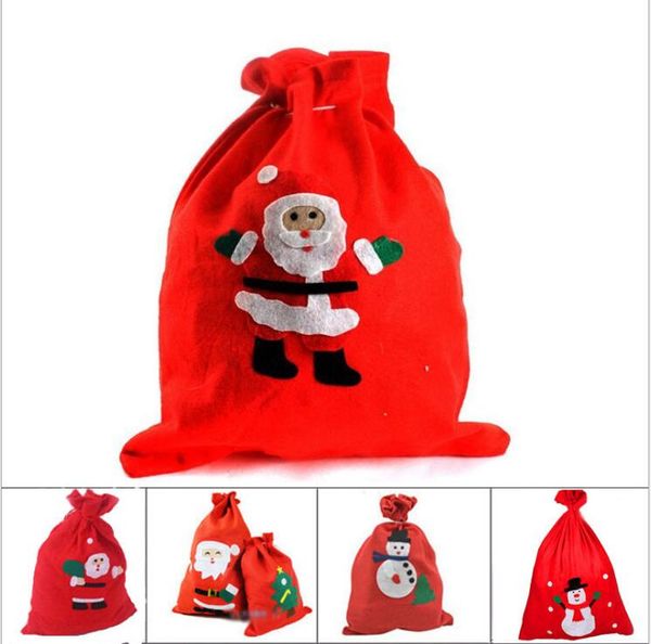 Saco de Papá Noel Bolsa de Papá Noel de Navidad Bolsas de regalo de Navidad para niños Bolsa de regalo de dulces de Navidad Mochilas Bolsas de Navidad Mochila con cordón