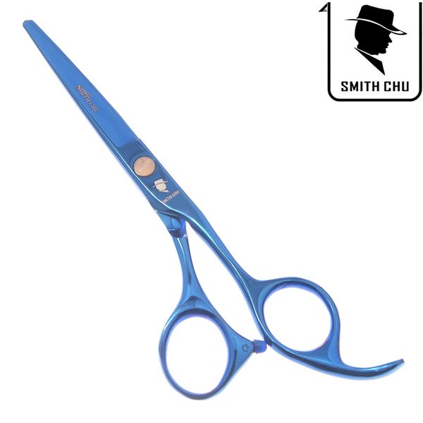 5.5 Polegada SMITH CHU Tesoura de Cabeleireiro Conjunto de Alta Qualidade De Corte De Cabelo Tesouras Tesoura Do Barbeiro Azul Barbeiro Cabelo Ferramenta de Venda Quente, LZS0051