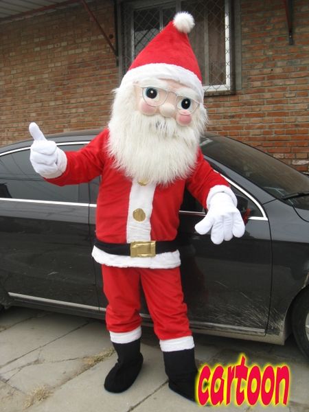 

real pictures santa claus mascot costume fancy carnival costume character costume size factory direct ing, Red;yellow