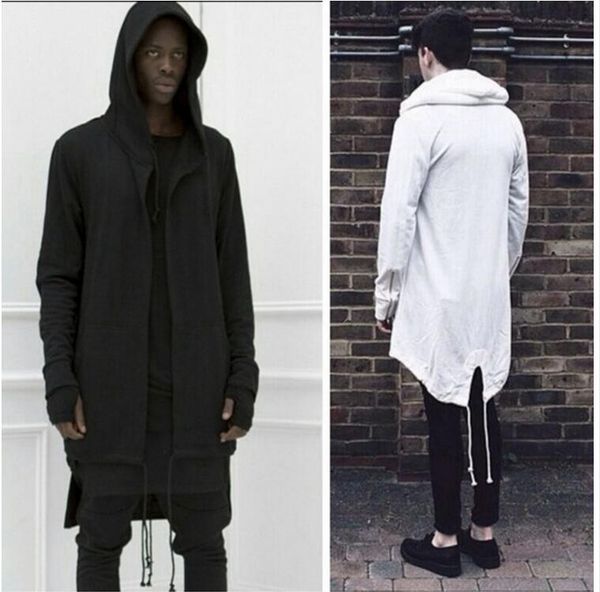 

мода уличной городской балахон хип-хоп куртка белый / черный мужская пальто расши