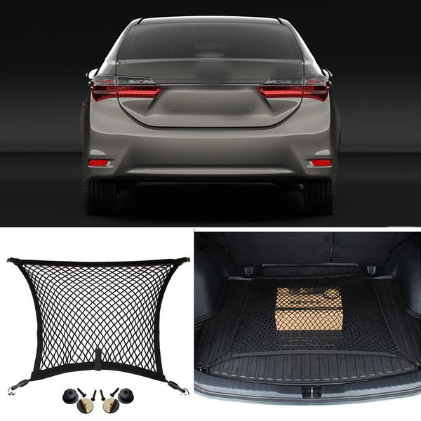 

for toyota corolla car auto rear trunk cargo organizer storage seat plain vertical net luggage organizer nylon liner cover