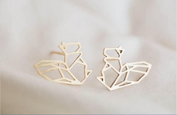 

designed for women fashion hollow-out squirrel earrings, swallow stud earrings wholesale women holiday gift, Golden;silver