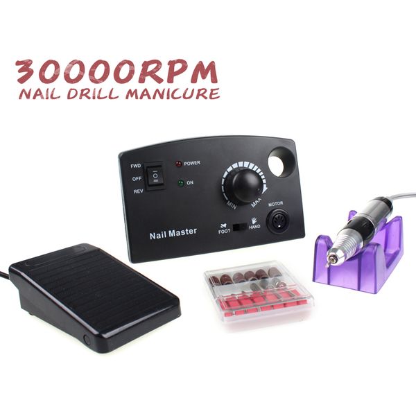 

wholesale-30000 rpm electric nail drill pro white black diamond nail drill file machine maniure and pedicure drill polish for gel polish