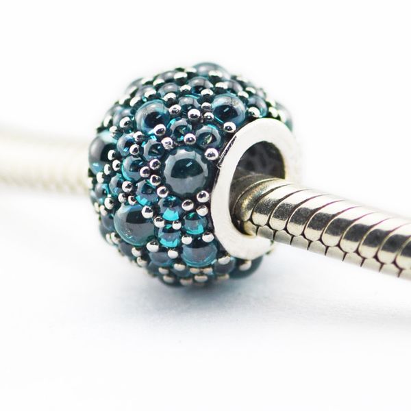 

authentic 925 sterling silver jewelry teal shimmer droplet charm diy making fits pandora original charm bracelet 2016 summer new wholesale, Black