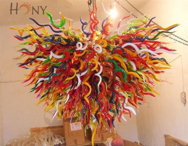 

ac led customized style small pendant lighting western style led blown glass chandelier