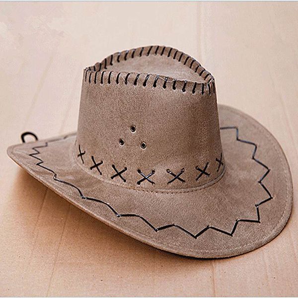 

wholesale-new cowboy hat suede look wild west fancy dress men ladies cowgirl hat, Blue;gray