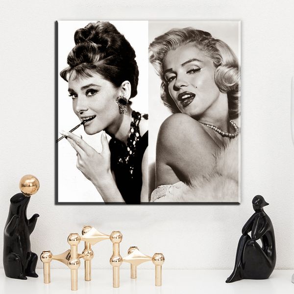 Acheter Zz986 Moderne Toile Décorative Art Audrey Hepburn Et Marilyn Monroe Toile Images Peinture à Lhuile De 895 Du Xiadar02 Dhgatecom - 